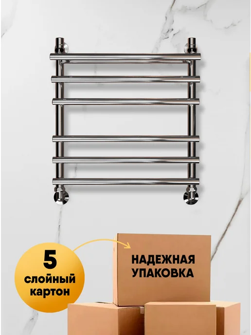 IND (INDIGO) Полотенцесушитель водяной хром 50х40, 60x50, фото 3