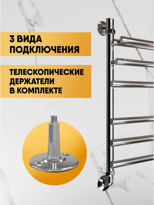 IND (INDIGO) Полотенцесушитель водяной хром 50х40, 60x50, фото 4