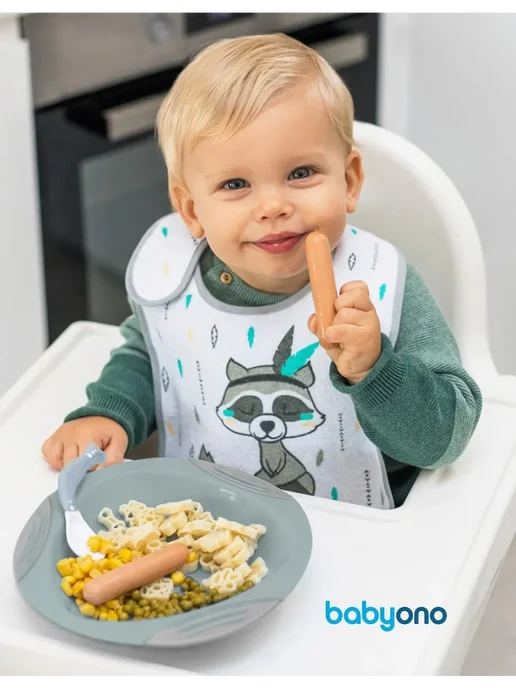 Babyono Ложки для прикорма 6 месяцев обучающие эластичные набор 2 шт, 2 шт, фото 4