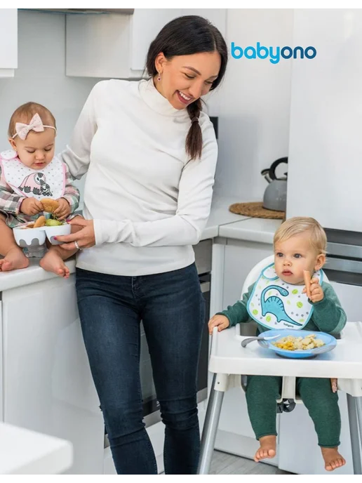 Babyono Ложки для прикорма 6 месяцев обучающие эластичные набор 2 шт, 2 шт, фото 6