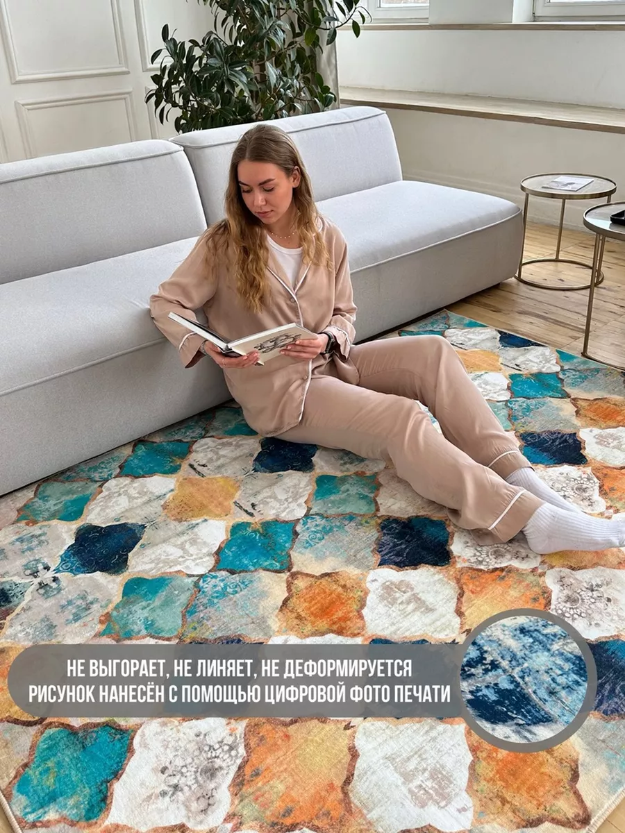 Ковер с коротким ворсом на пол, 140х200см Kover_MoDerN 34054663 купить за 4  199 ₽ в интернет-магазине Wildberries