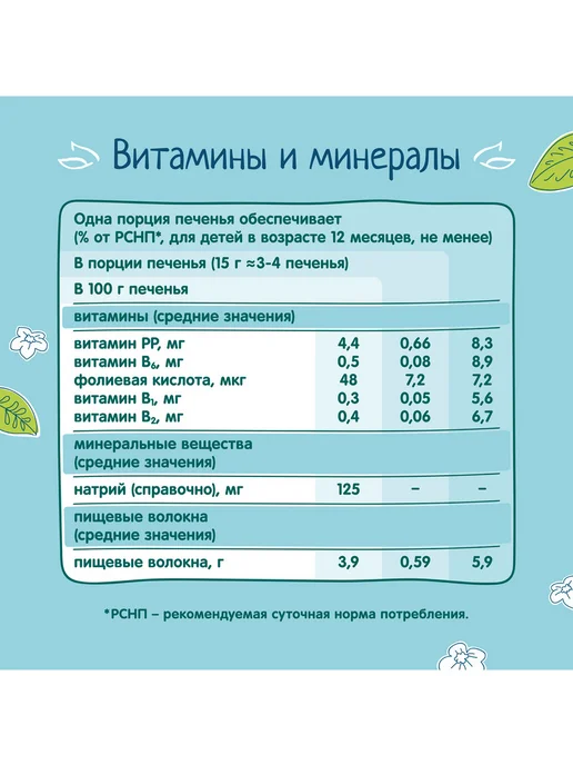 ФрутоНяня Детское печенье овсяное, 50г (12шт), 50 г, 12 шт, фото 4