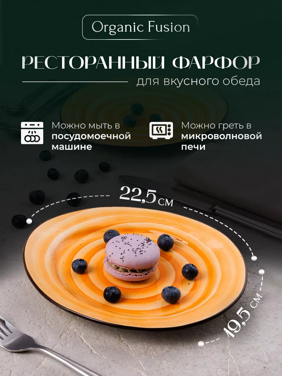 Набор обеденных тарелок, 2шт ресторанная Фарфор P.L. Proff Cuisine Organic  Fusion 34259746 купить за 1 481 ₽ в интернет-магазине Wildberries