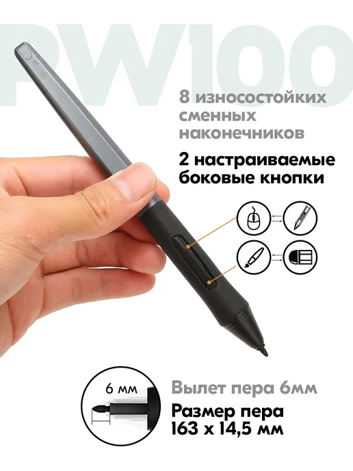 Huion Графический планшет для рисования на компьютере с уроками, вариант, фото 4