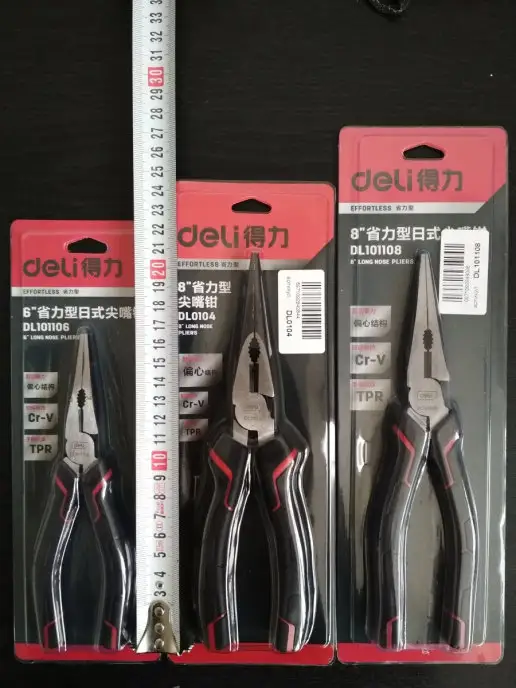 DeliTools Пассатижи 205мм, Cr-V, 58-62HRC длинногубцы Deli, черный, фото 6