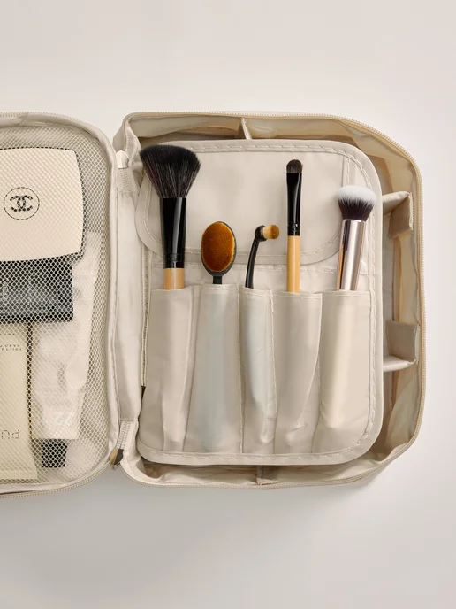 andabags Косметичка дорожная с отделением для кистей, бежевый, фото 5