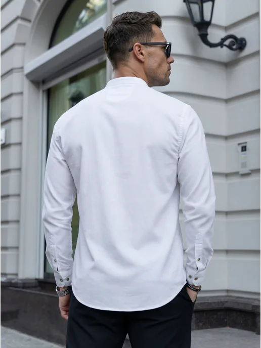 AVZ FASHION Рубашка поло с длинным рукавом большие размеры, белый, фото 7