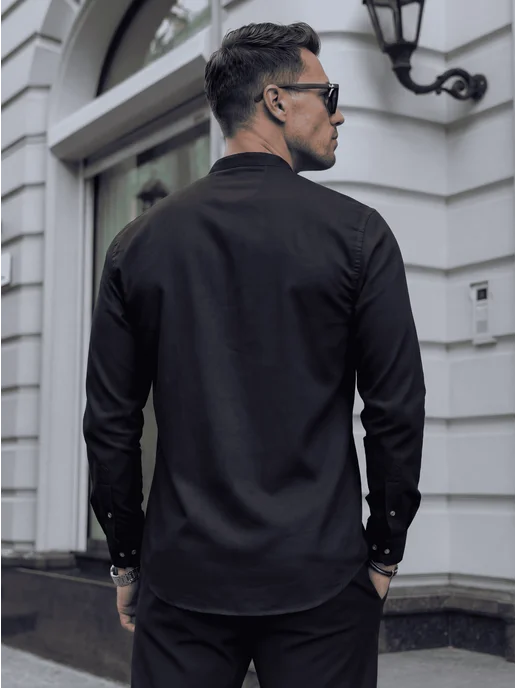 AVZ FASHION Рубашка поло приталенная с воротником стойка, черный, фото 7