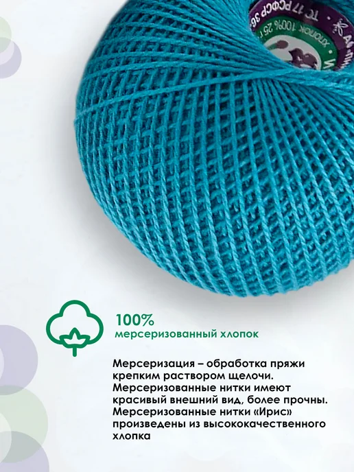 ПНК им. Кирова Нитки Ирис, 2 мотка, цвет 3306, синий, фото 3