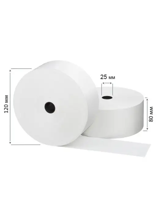 Lux-Paper Чековая лента 80 мм термолента для кассы, 80х18 50м (8 шт), 80x25, 120 м