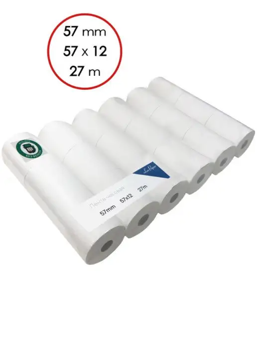 Lux-Paper Чековая лента термолента для кассы 57мм, 57х12 27м (18рул), 57x12, 27 м