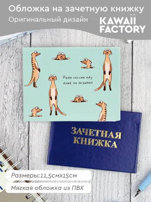 Обложка на зачётную книжку Kawaii