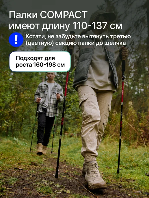 Roadlike Треккинговые палки складные для гор Compact, черный, фото 2