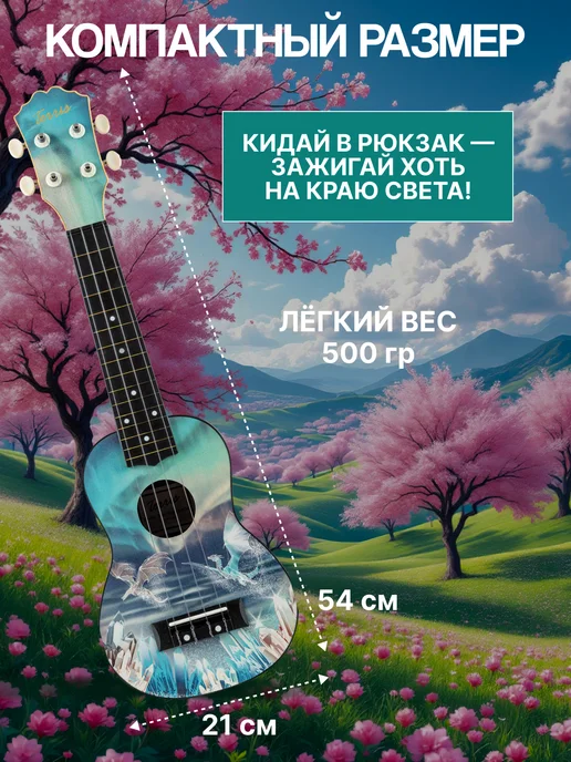 Terris Укулеле сопрано PLUS 70 DRAGON, синий, фото 5