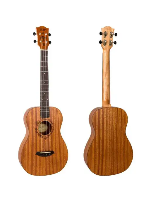 Flight Укулеле баритон DUB38 EQ MAH с чехлом, бежевый, фото 4