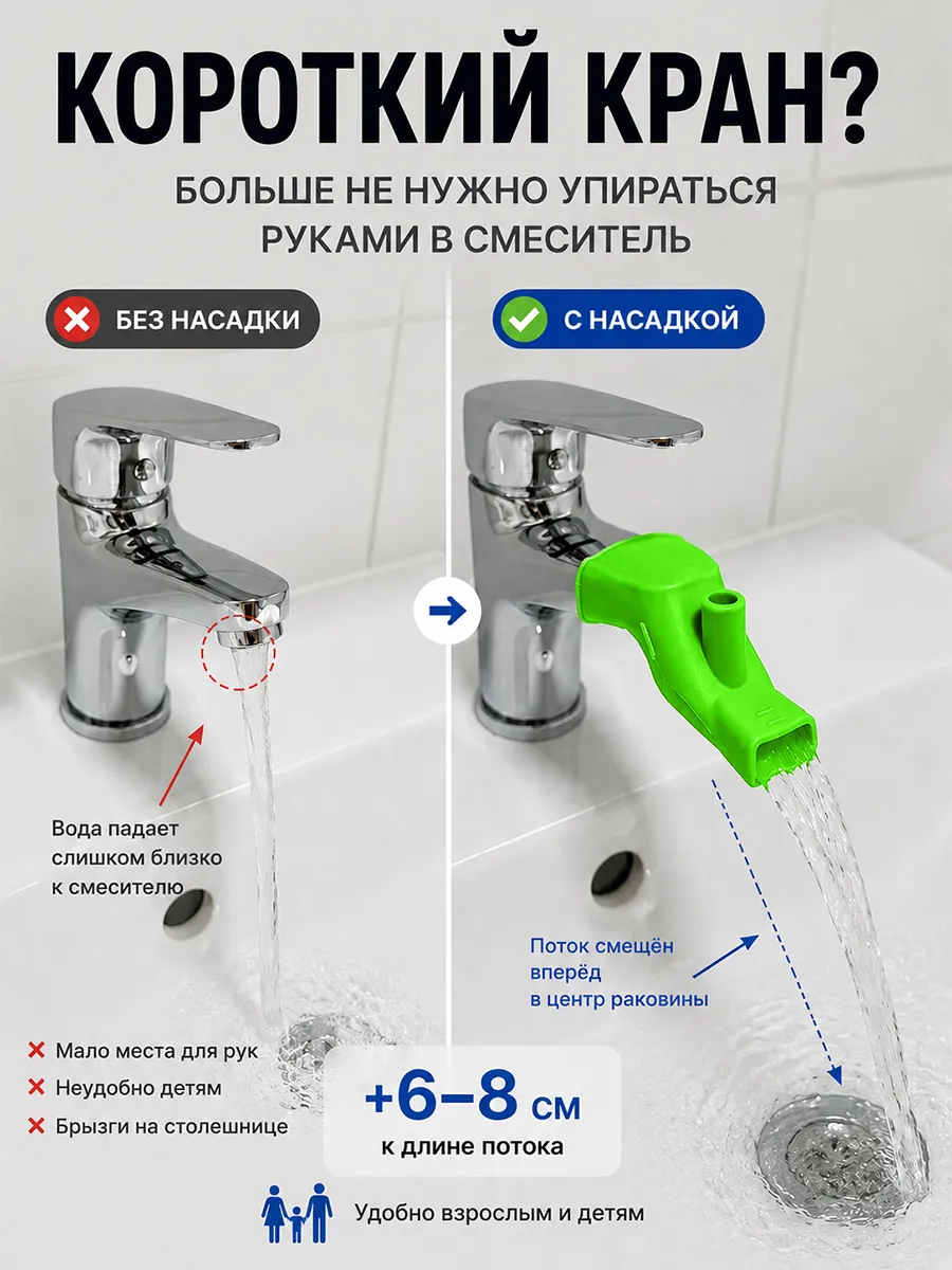 Насадка на кран силиконовая удлинитель