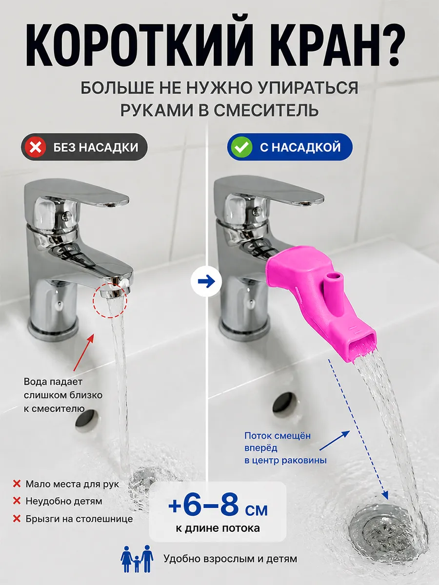 Насадка на кран силиконовая удлинитель