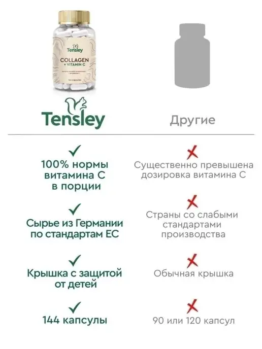 Tensley Коллаген с витамином с капсулы, вариант, фото 2