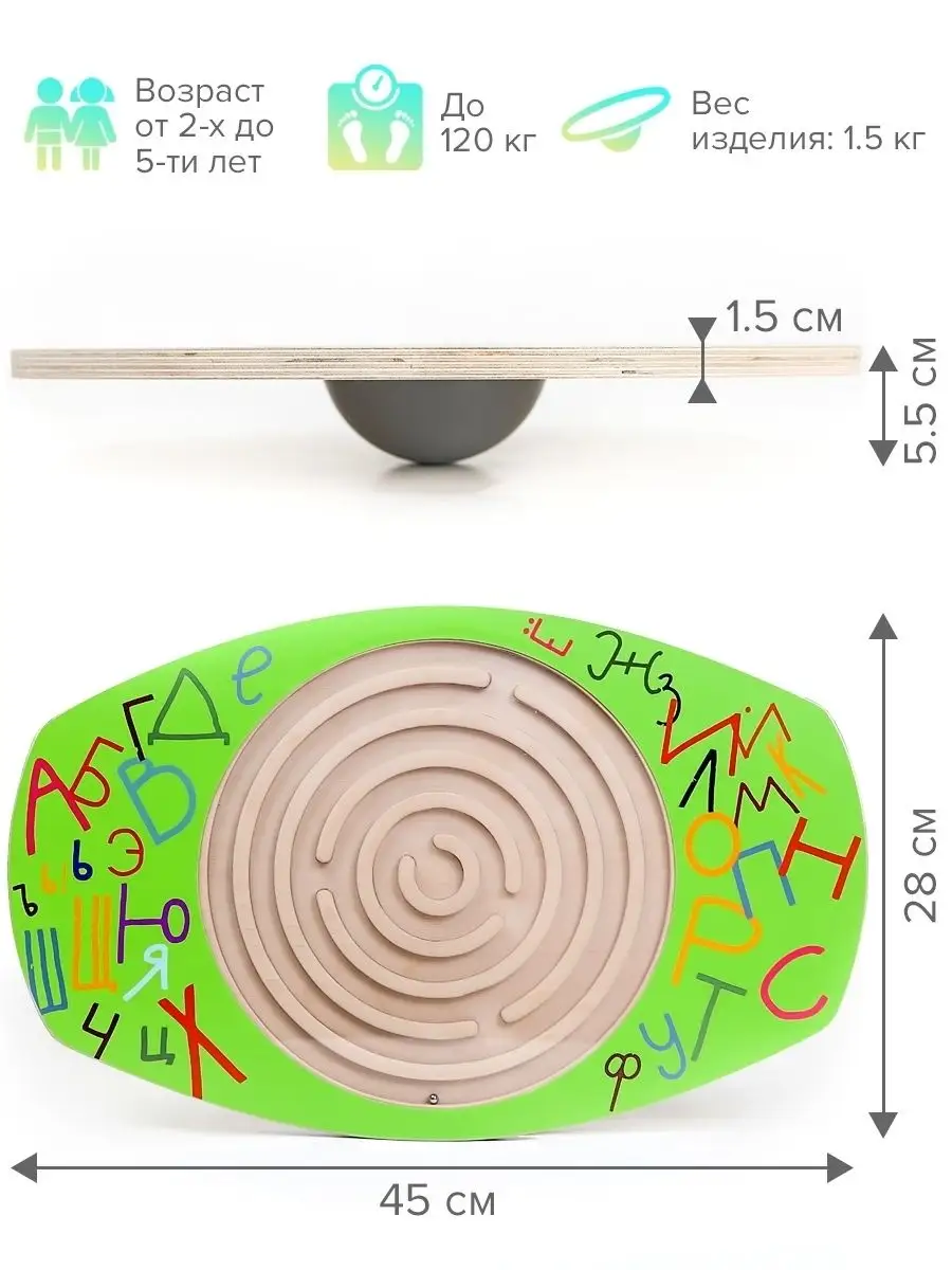 Балансборд Балансир для детей и взрослых Нейротренажер IndSpace 34715850  купить за 1 341 ₽ в интернет-магазине Wildberries