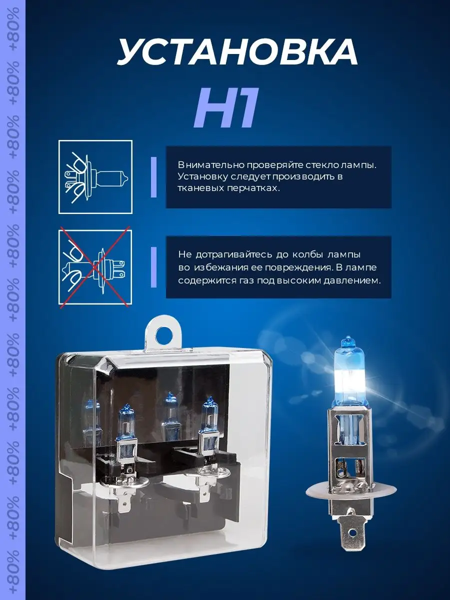 Автомобильные лампы H1 12v 55w (P14,5s) Kraft Pro +80% KRAFT 34727351  купить за 941 ₽ в интернет-магазине Wildberries