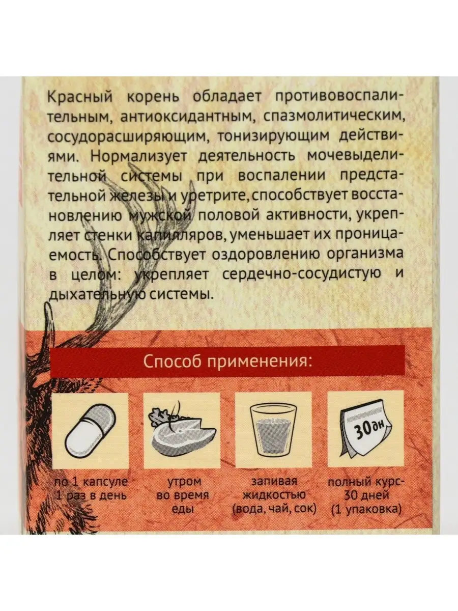 Пантогематоген с красным корнем мужская сила 30 капсул по 50 Алтэя 34753021  купить за 552 ₽ в интернет-магазине Wildberries