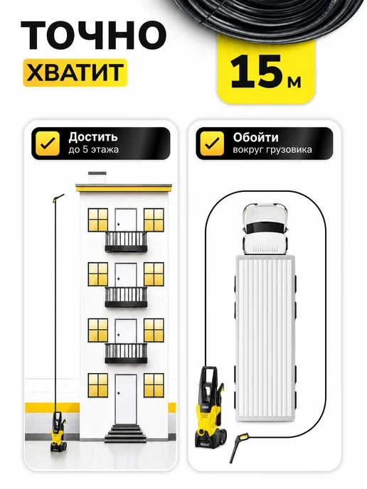 Karcher Шланг высокого давления для мойки 15м, вариант, фото 6