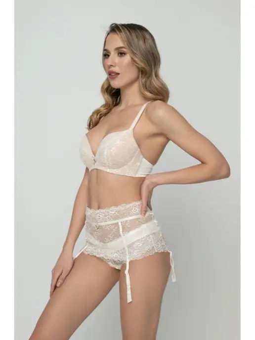 Rose&Petal Пояс для чулок, свадебное бельё, бежевый, фото 6