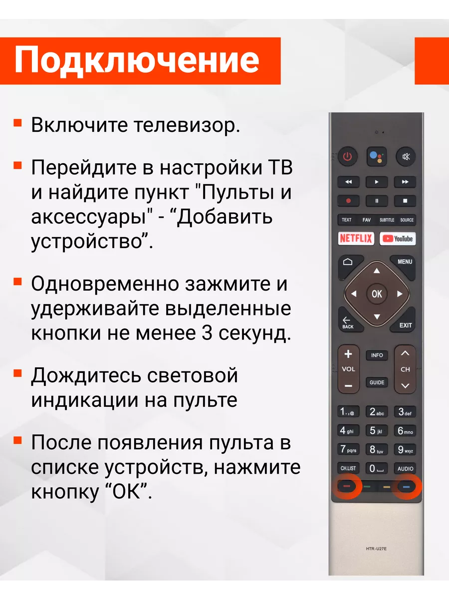 Пульт HTR-U27E для телевизоров Hаier и Blaupunkt HAIER 34816454 купить за 1  118 ₽ в интернет-магазине Wildberries