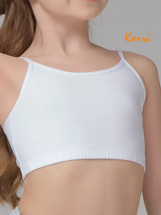 Korri Топ хлопковый на тонких бретелях, белый, фото 7