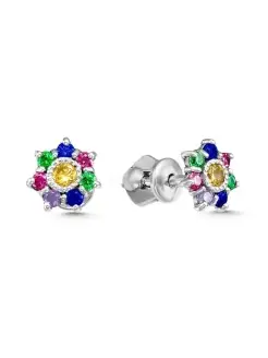 Серьги пусеты серебро 925 цветочки серебряные с камнями VALTERA 34877965 купить за 1 134 ₽ в интернет‑магазине Wildberries