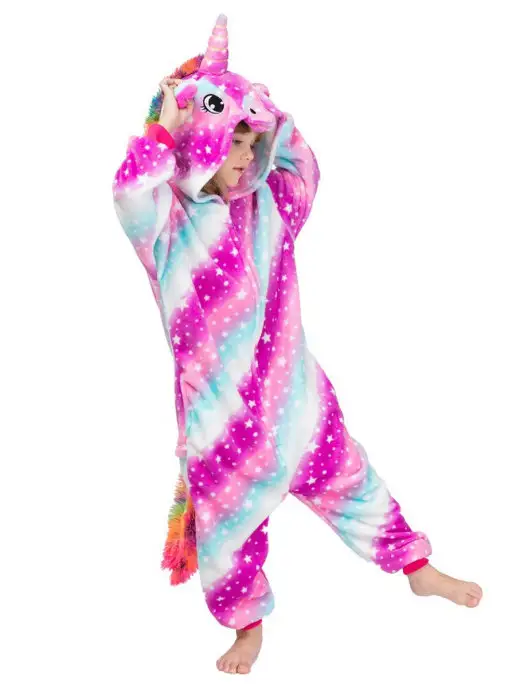 KIGURUMISALE Кигуруми для детей единорог звездно-радужный, розовый