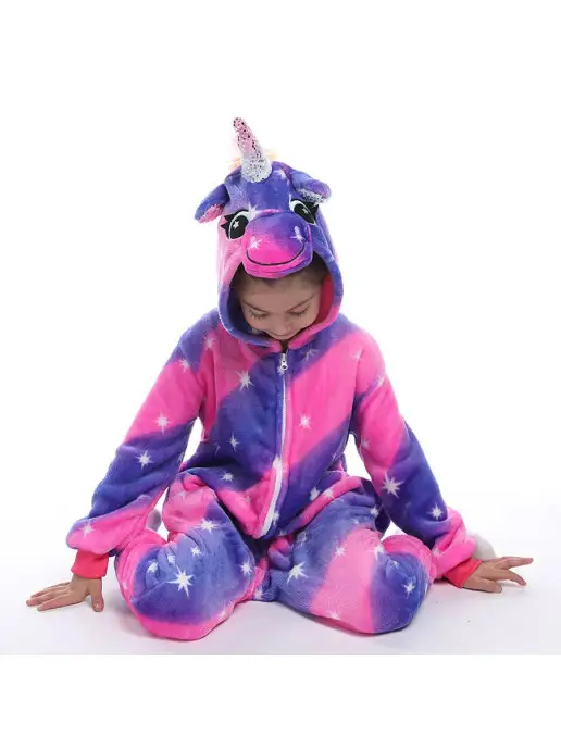 KIGURUMISALE Кигуруми для детей единорог млечный, фиолетовый, фото 3