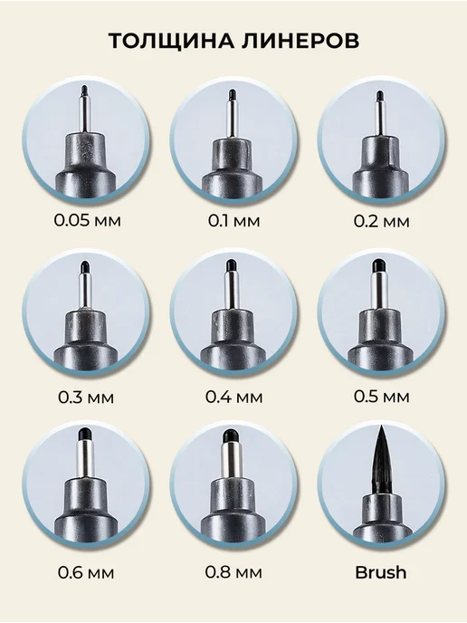 Smarker Ручки капиллярные линеры для школы и офиса художника 9 шт, 9 шт, фото 2