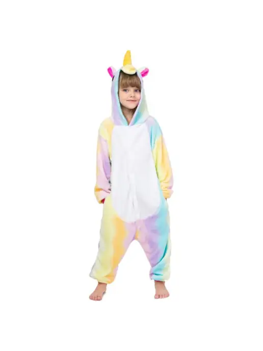 KIGURUMISALE Кигуруми для детей единорог радужный, розовый, фото 2