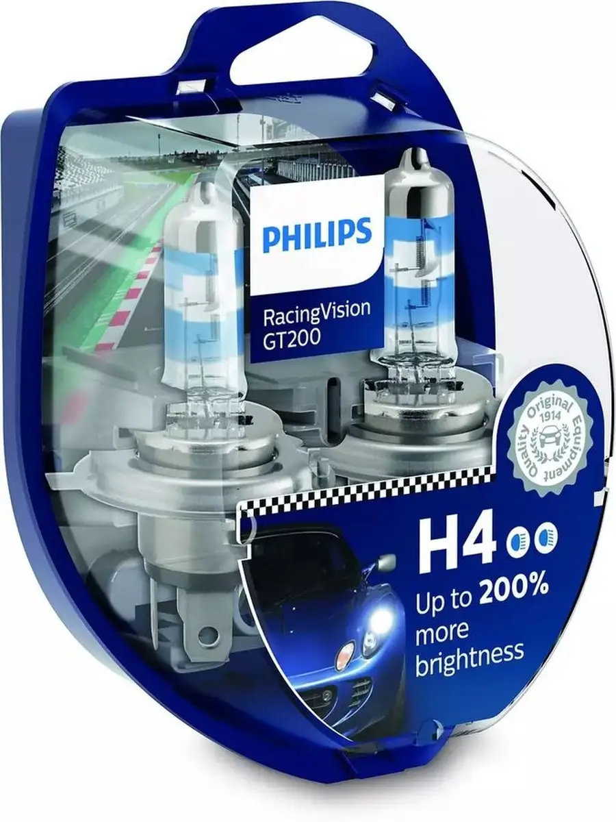 Лампа автомобильная H4 12V- 60/55W (P43t) (+200% света) Philips 34985082  купить в интернет-магазине Wildberries