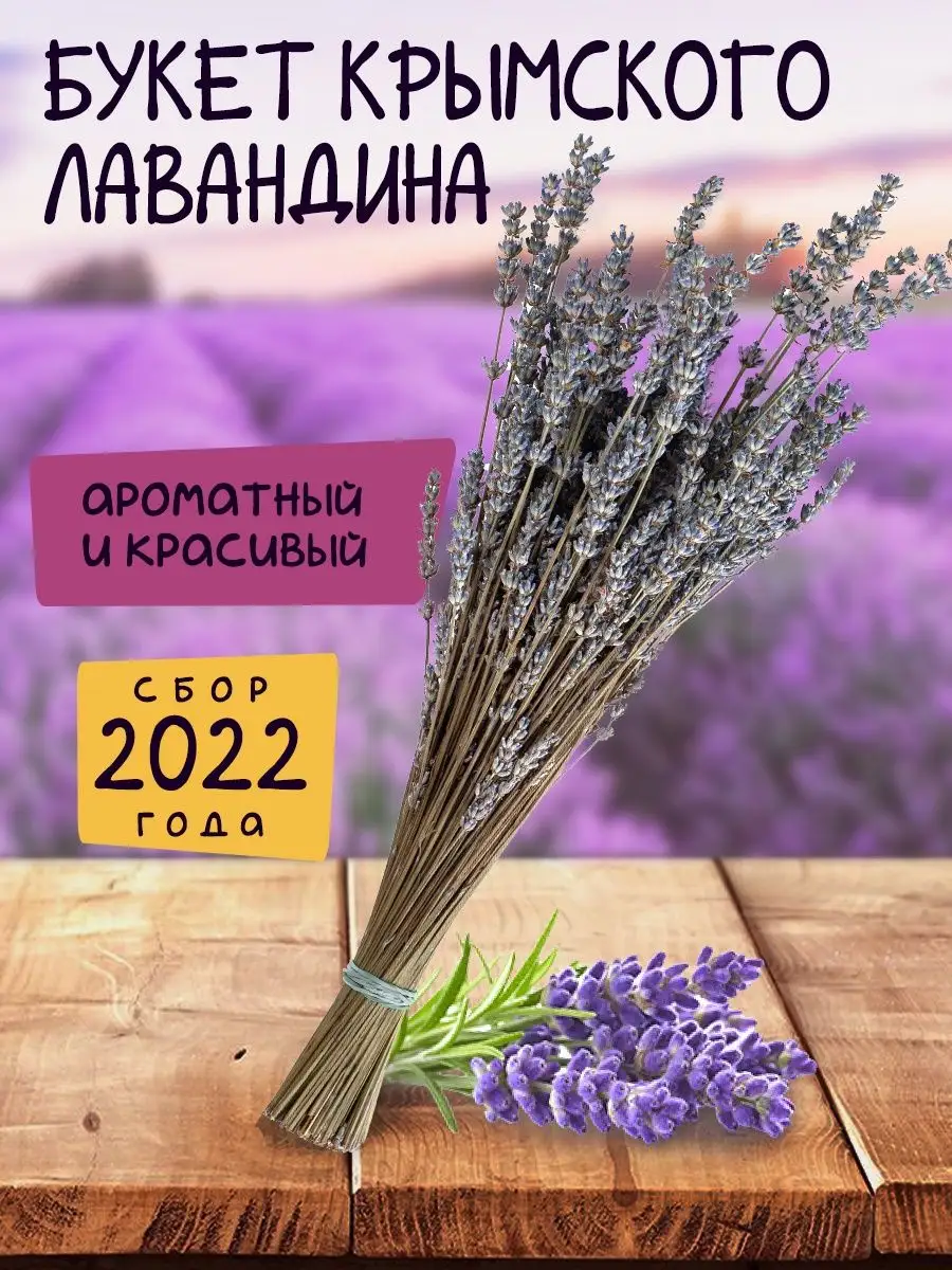 Сухоцветы для декора лаванда букет сушеная Травы Горного Крыма 35072237  купить в интернет-магазине Wildberries