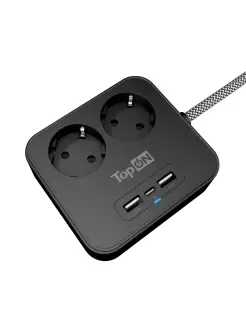 Сетевой фильтр TOP-PWS2B на 2 розетки с 2 USB-A и USB-C TopOn 35147699 купить за 1 631 ₽ в интернет-магазине Wildberries