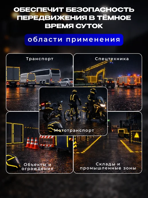 Сималенд Светоотражающая самоклеящаяся лента 5см х 5м, вариант, фото 2