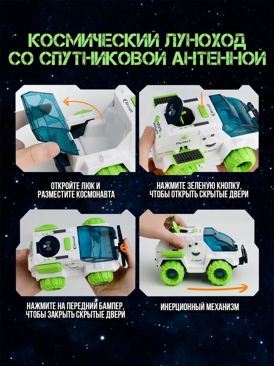 Космический луноход с космонавтом, инерционная машинка WiMi 35257670 купить  за 780 ₽ в интернет-магазине Wildberries