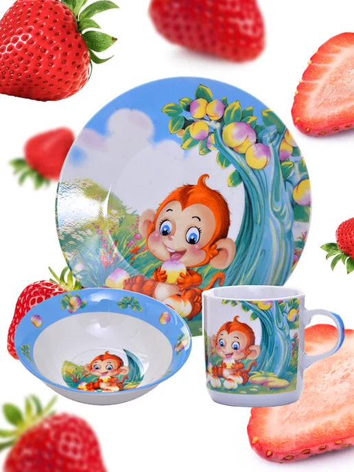 Набор детской посуды 3 предмета - фото 9