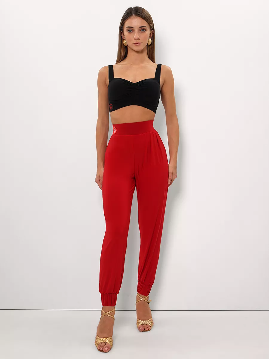 PRIMABELLA, Ladies latin dance pants style Брюки CLASSIC LATIN RED