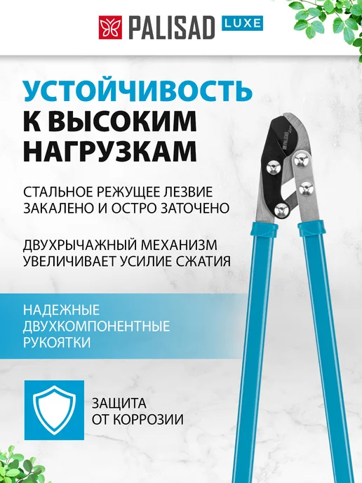 PALISAD Сучкорез садовый с длинными ручками 750 мм, прямой рез 60597, голубой, фото 2