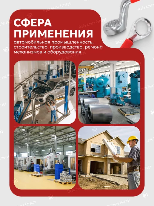 KingTul kraft Ключ накидной отогнутый на 75 град. 30х32 мм, 30x32 мм, фото 3