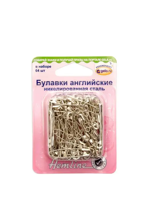 HEMLINE Булавки английские, желтый