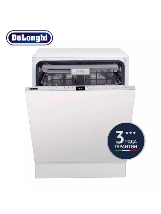 DeLonghi Посудомоечная машина полноразмерная, 14 комплектов, серый