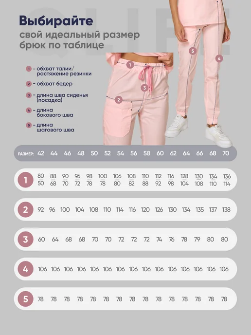QLIFE Медицинский костюм хирургический с брюками, розовый, фото 4