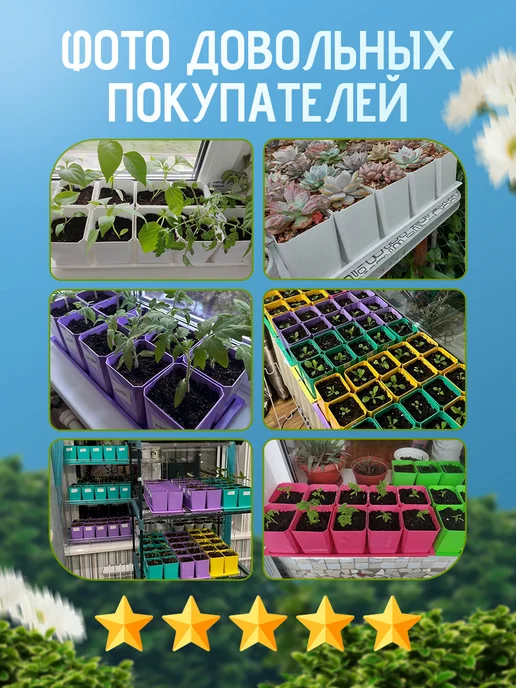 RAFECOFF Горшки для рассады и цветов 10 штук, вариант, фото 5