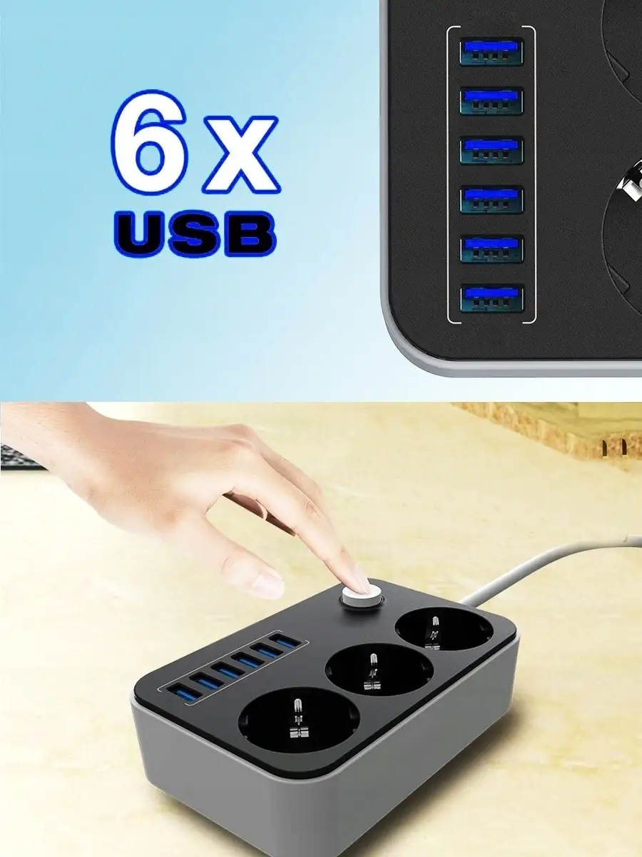 Удлинитель сетевой фильтр с портами usb Melarto 35677798 купить за 468 ₽ в  интернет-магазине Wildberries