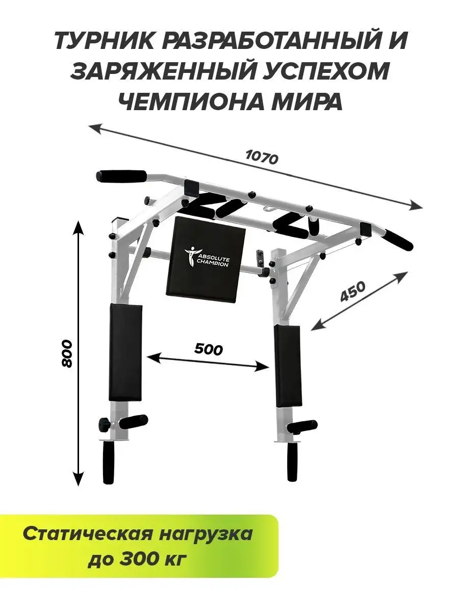 Турник брусья пресс настенный 3 в 1 спортивный тренажер Absolute Champion  35683003 купить за 5 168 ₽ в интернет-магазине Wildberries