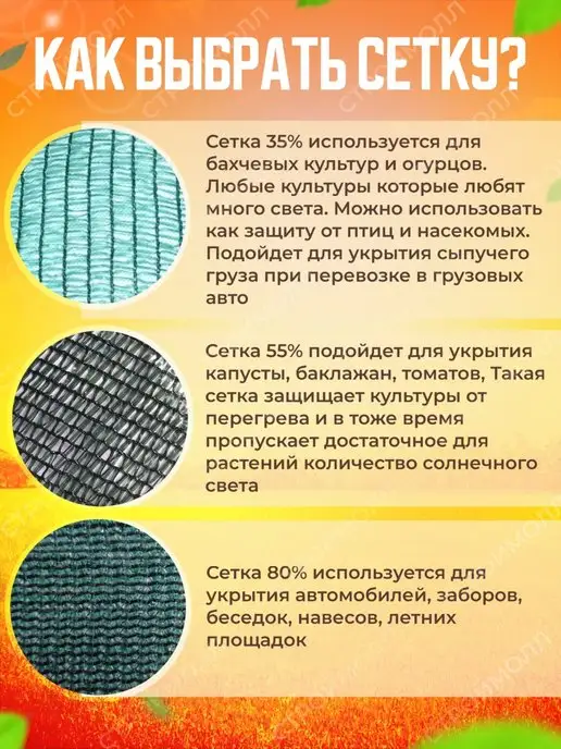 Затеняющие сетки Сетка затеняющая для теплиц и огорода 35% 2х50м, 2x50 м, фото 6